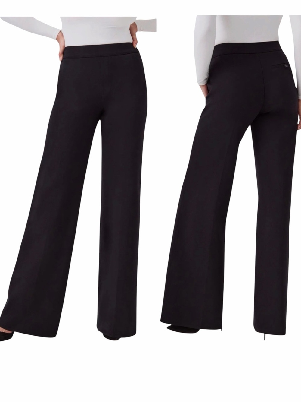 Spanx Perfect Fit Wide Leg Pants Black Size Medium
